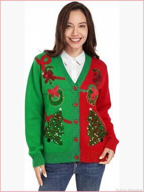 Ugly Christmas Sweater Novelty Santa Pullover Cardigan Xmas Party Festive Unisex